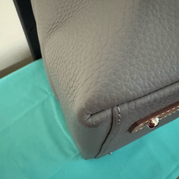 Dooney & Bourke Gray Leather Hobo Bag - Picture 7 of 14